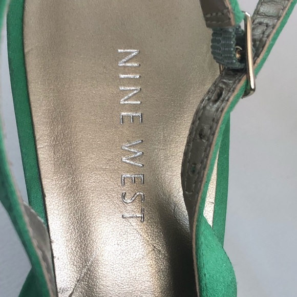 Nine West satin green heels 7 m - Picture 4 of 8